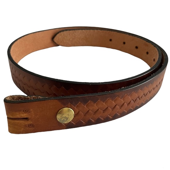 Other - ❌ SOLD ❌ Leather Belt With Woven Braided Inset Brown Size 36